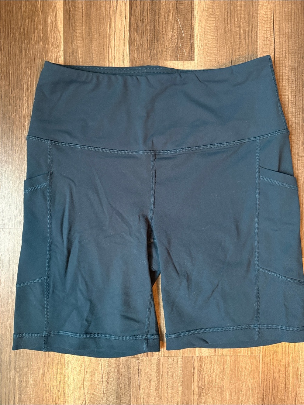 90 Degree By Reflex Black High-Waist Bike Shorts with Side Pockets